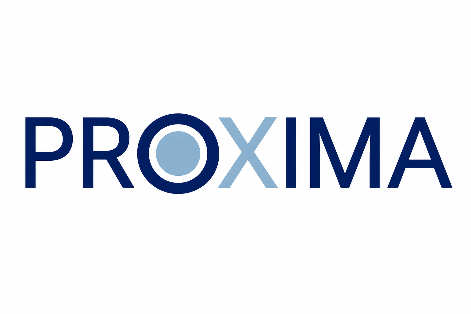 PROXIMA with steel-dot O and the full X in steel